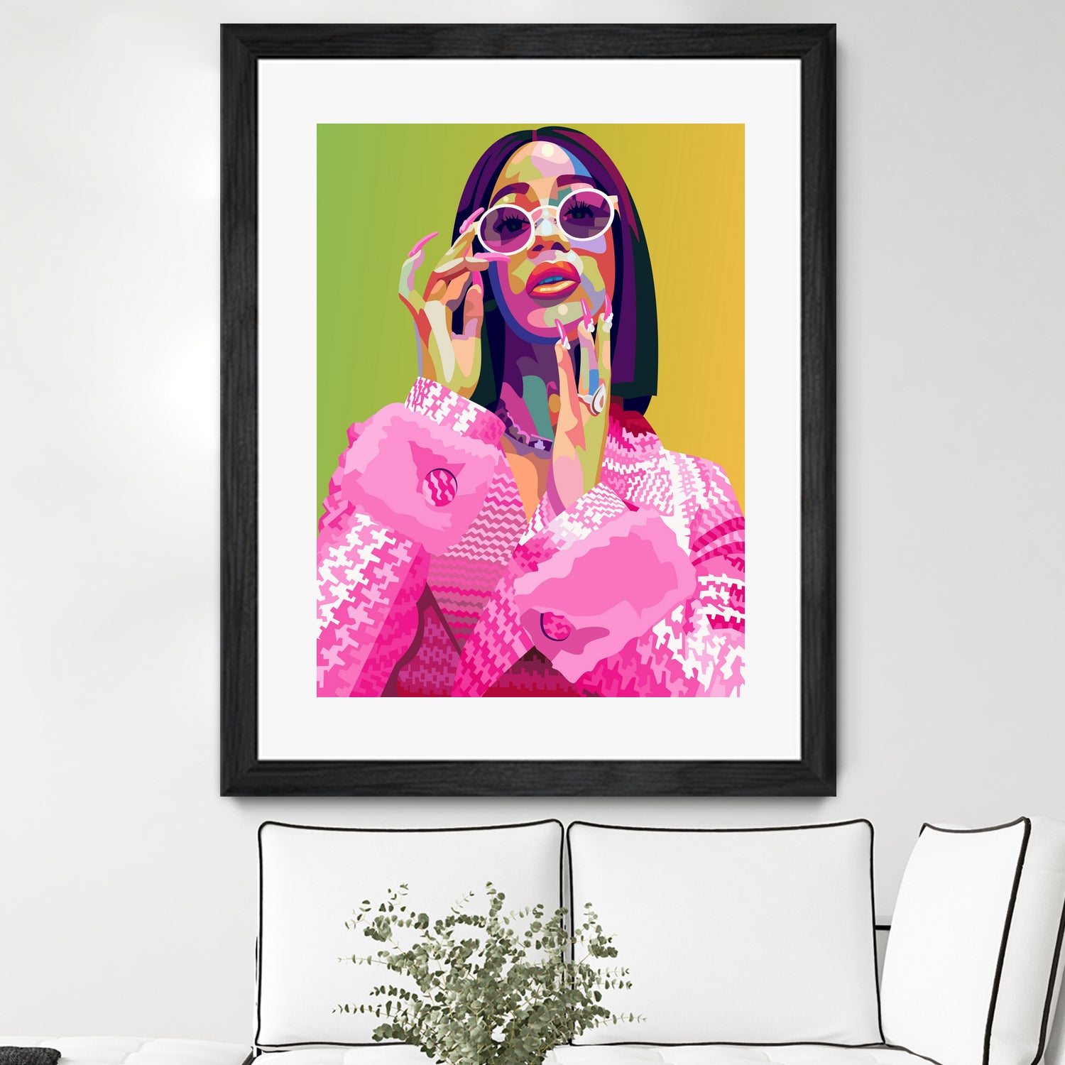 Cardi B Poster Print, Colorful Pop-Art, Wall Art Gift by kim huynh on GIANT ART - pink digital painting