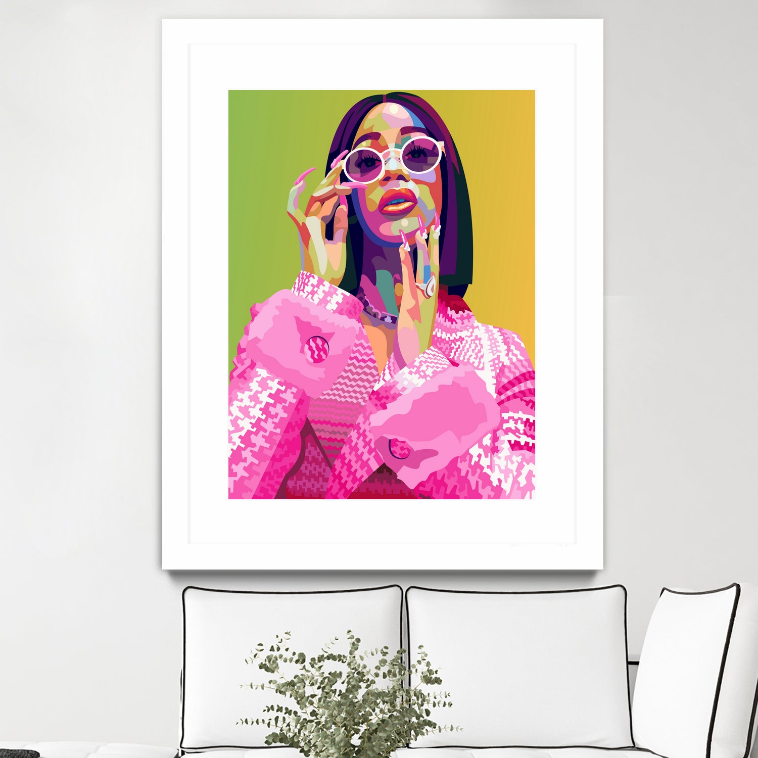 Cardi B Poster Print, Colorful Pop-Art, Wall Art Gift by kim huynh on GIANT ART - pink digital painting