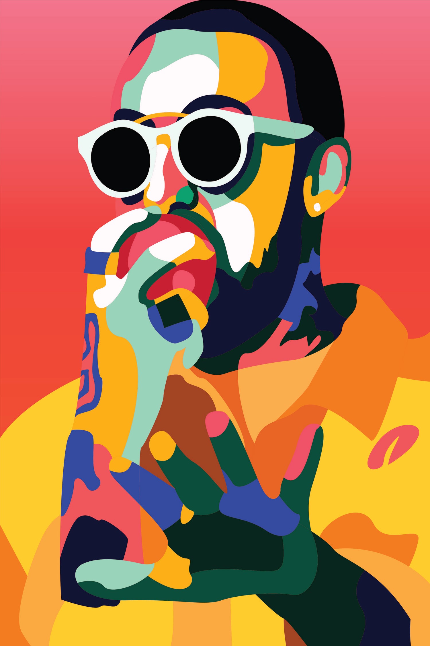 Mac Miller Inspired Pop-art Tribute Music Poster, Wall Art by kim huynh on GIANT ART - red digital painting