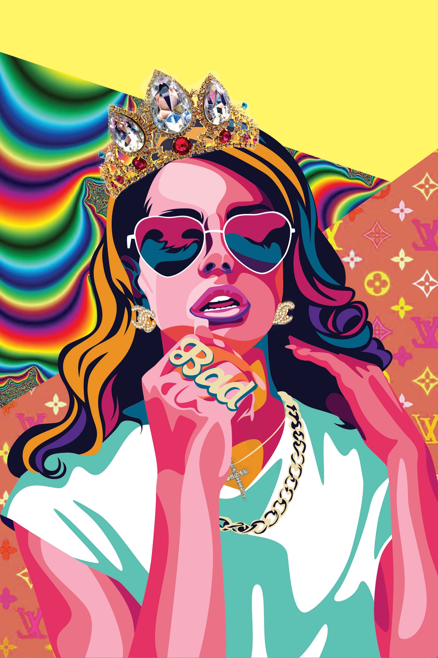 Lana del Rey Poster, Pop Art Wall Art by kim huynh on GIANT ART - orange digital painting