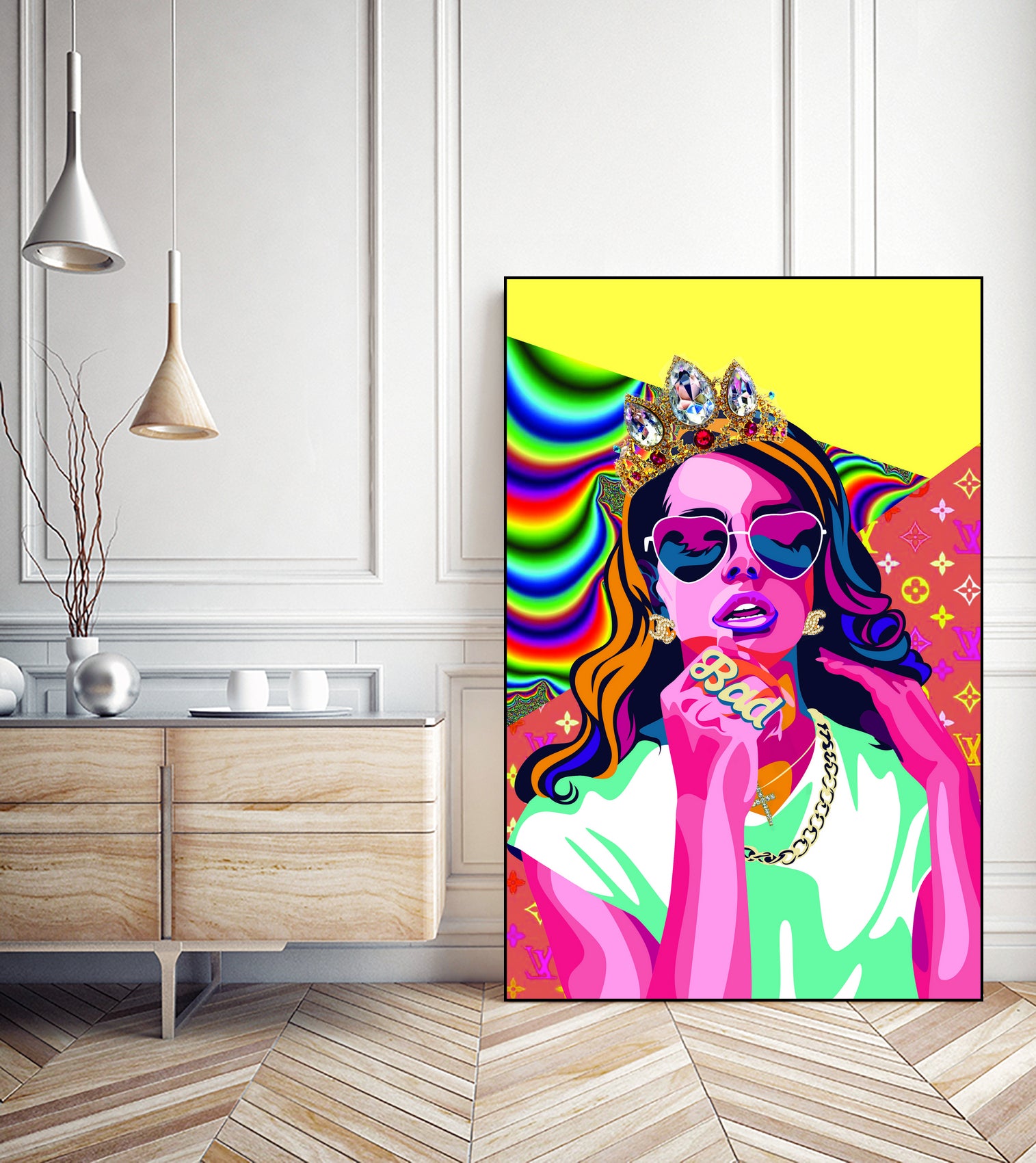 Lana del Rey Poster, Pop Art Wall Art by kim huynh on GIANT ART - orange digital painting