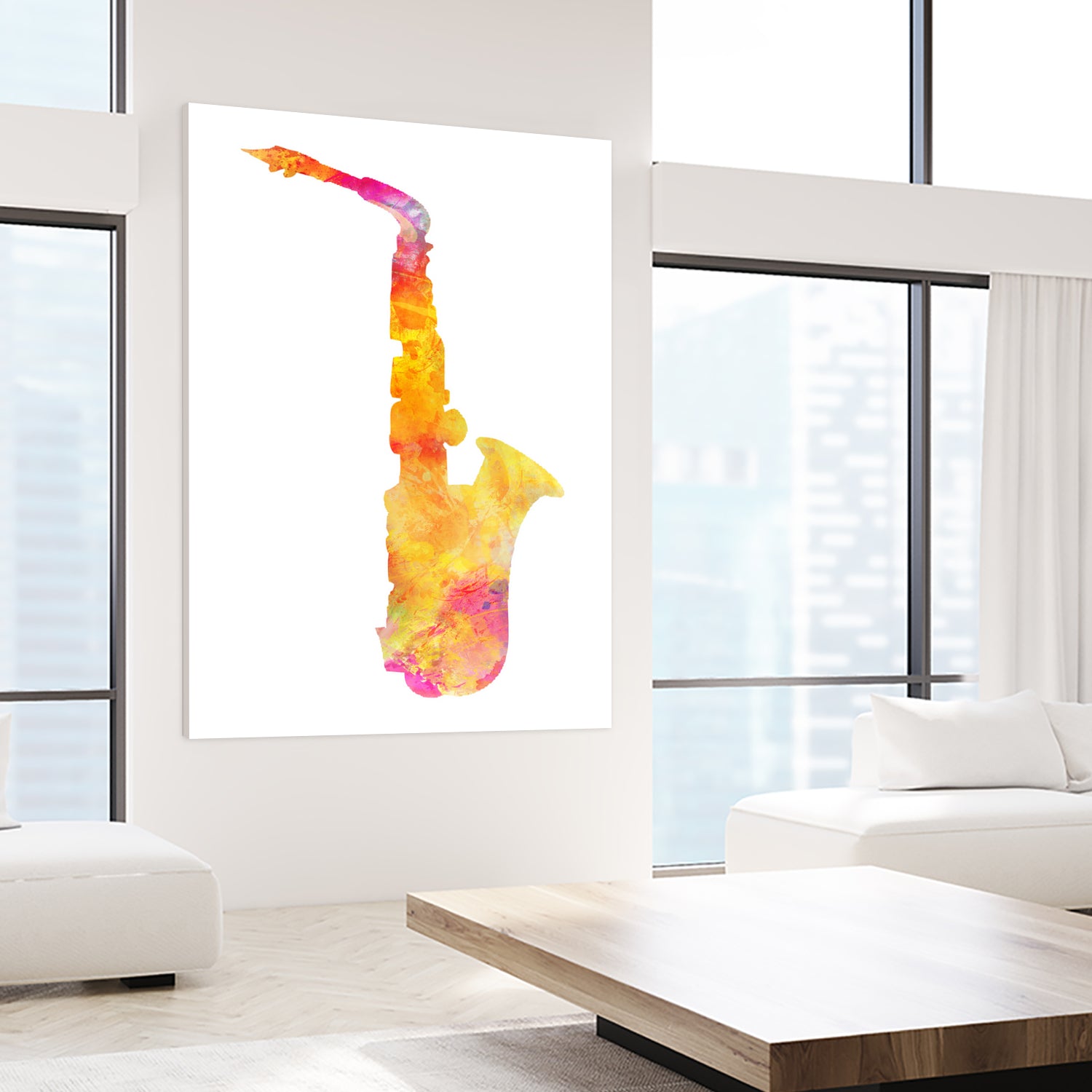 saxophone by Justyna Jaszke on GIANT ART - yellow digital painting