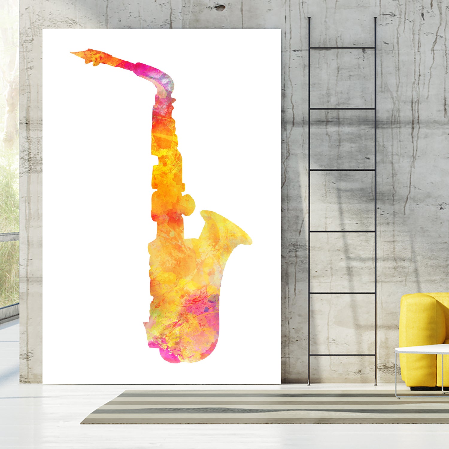 saxophone by Justyna Jaszke on GIANT ART - yellow digital painting