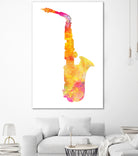 saxophone by Justyna Jaszke on GIANT ART - yellow digital painting