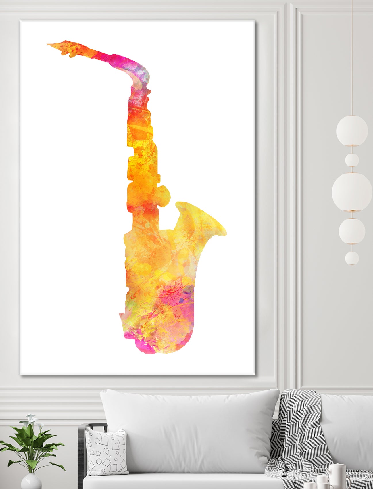 saxophone by Justyna Jaszke on GIANT ART - yellow digital painting