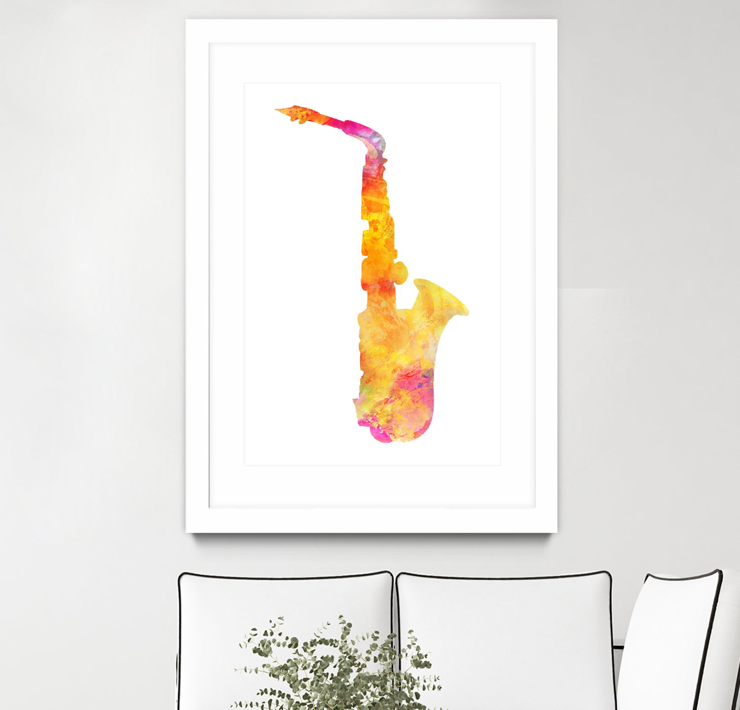 saxophone by Justyna Jaszke on GIANT ART - yellow digital painting