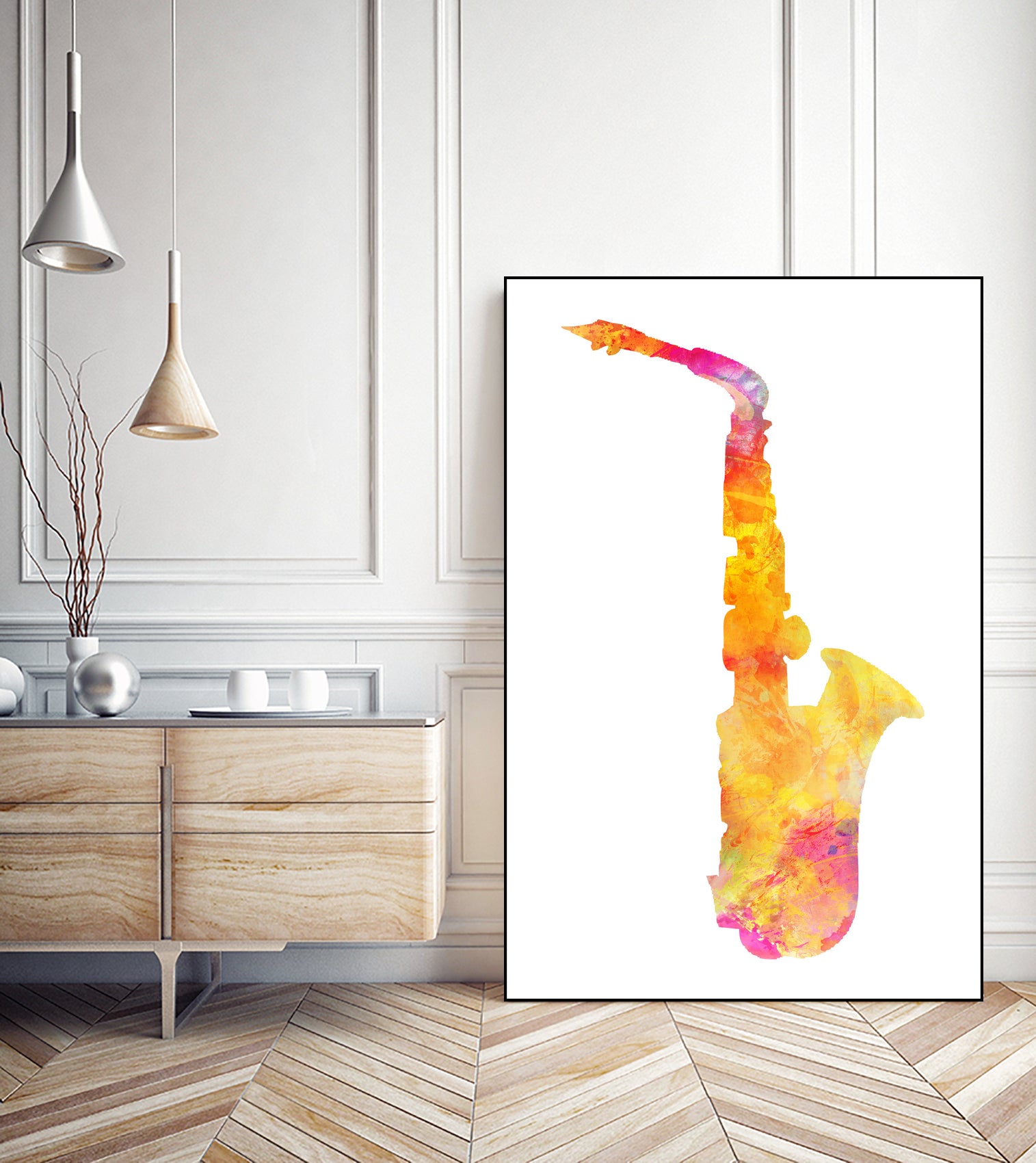 saxophone by Justyna Jaszke on GIANT ART - yellow digital painting