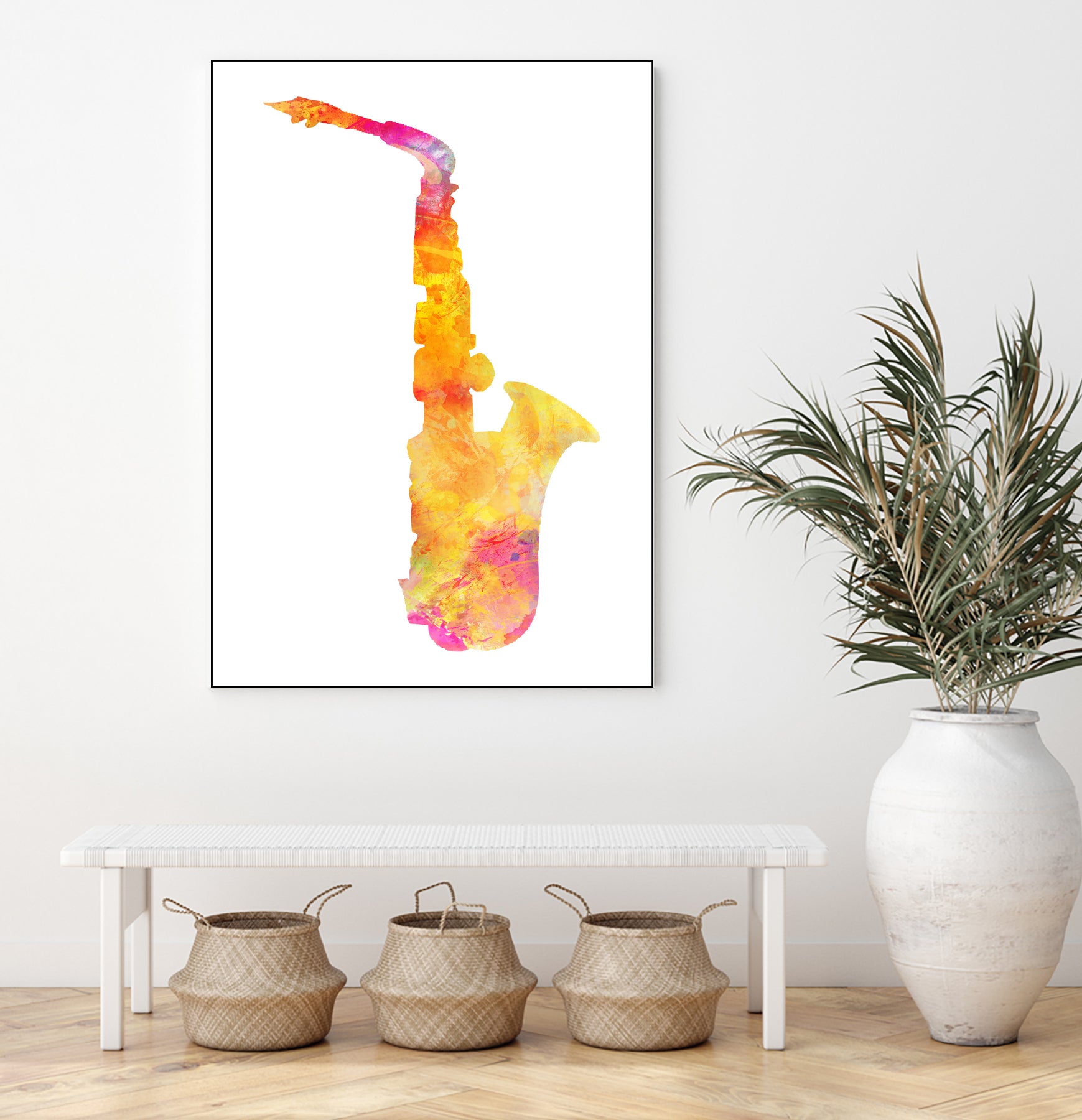 saxophone by Justyna Jaszke on GIANT ART - yellow digital painting