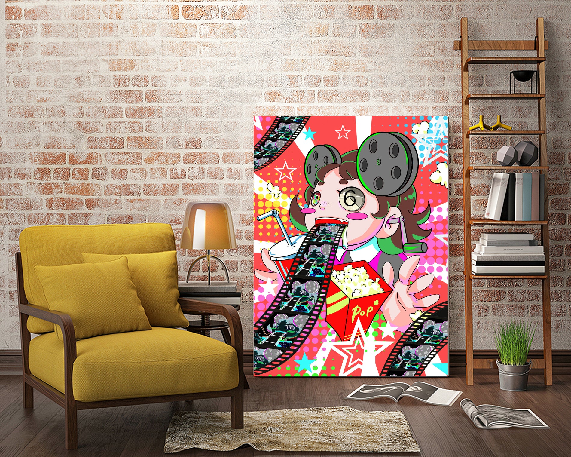 Contando películas by Victoria Fernández Bravo on GIANT ART - pink digital drawing
