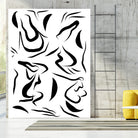 Natural Women Black & White Line-art Pattern by Dominique Van Roey on GIANT ART - white digital drawing