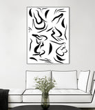 Natural Women Black & White Line-art Pattern by Dominique Van Roey on GIANT ART - white digital drawing