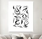 Natural Women Black & White Line-art Pattern by Dominique Van Roey on GIANT ART - white digital drawing