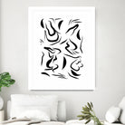 Natural Women Black & White Line-art Pattern by Dominique Van Roey on GIANT ART - white digital drawing