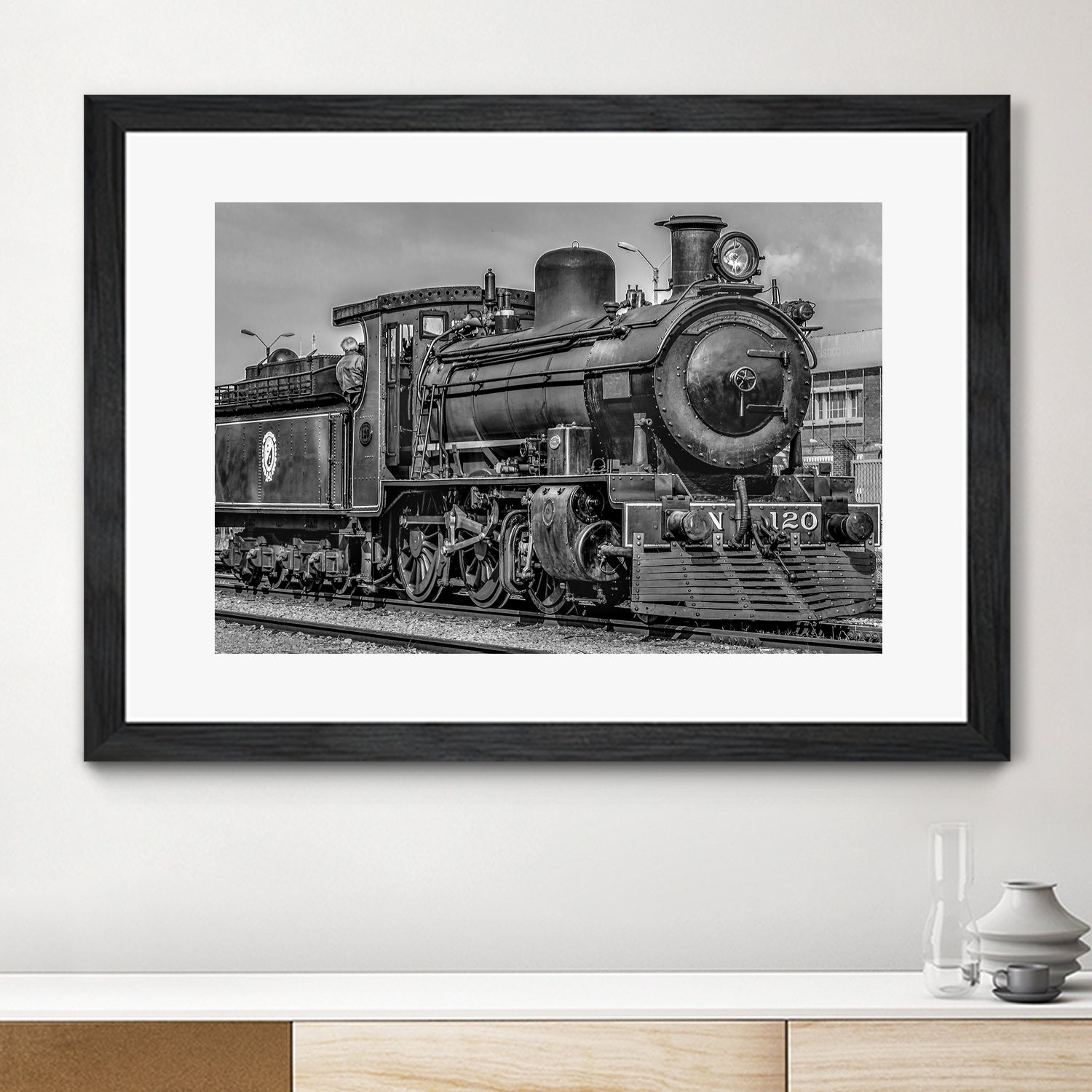 Steam Locomotive, Montevideo, Uruguay by Daniel Ferreira-Leites on GIANT ART - black photo manipulation