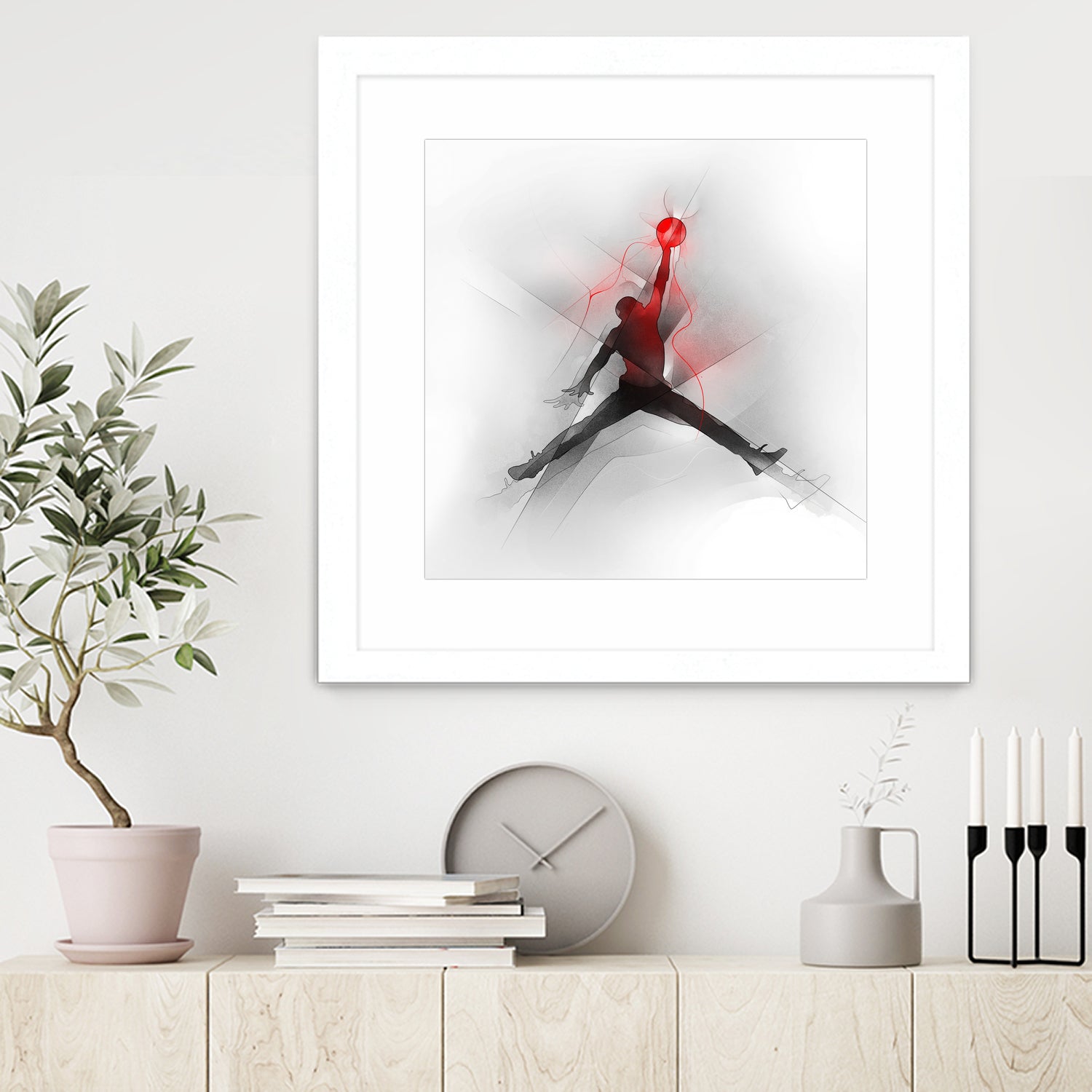 Jumpman Illustration by Francesco Scura on GIANT ART - red digital painting