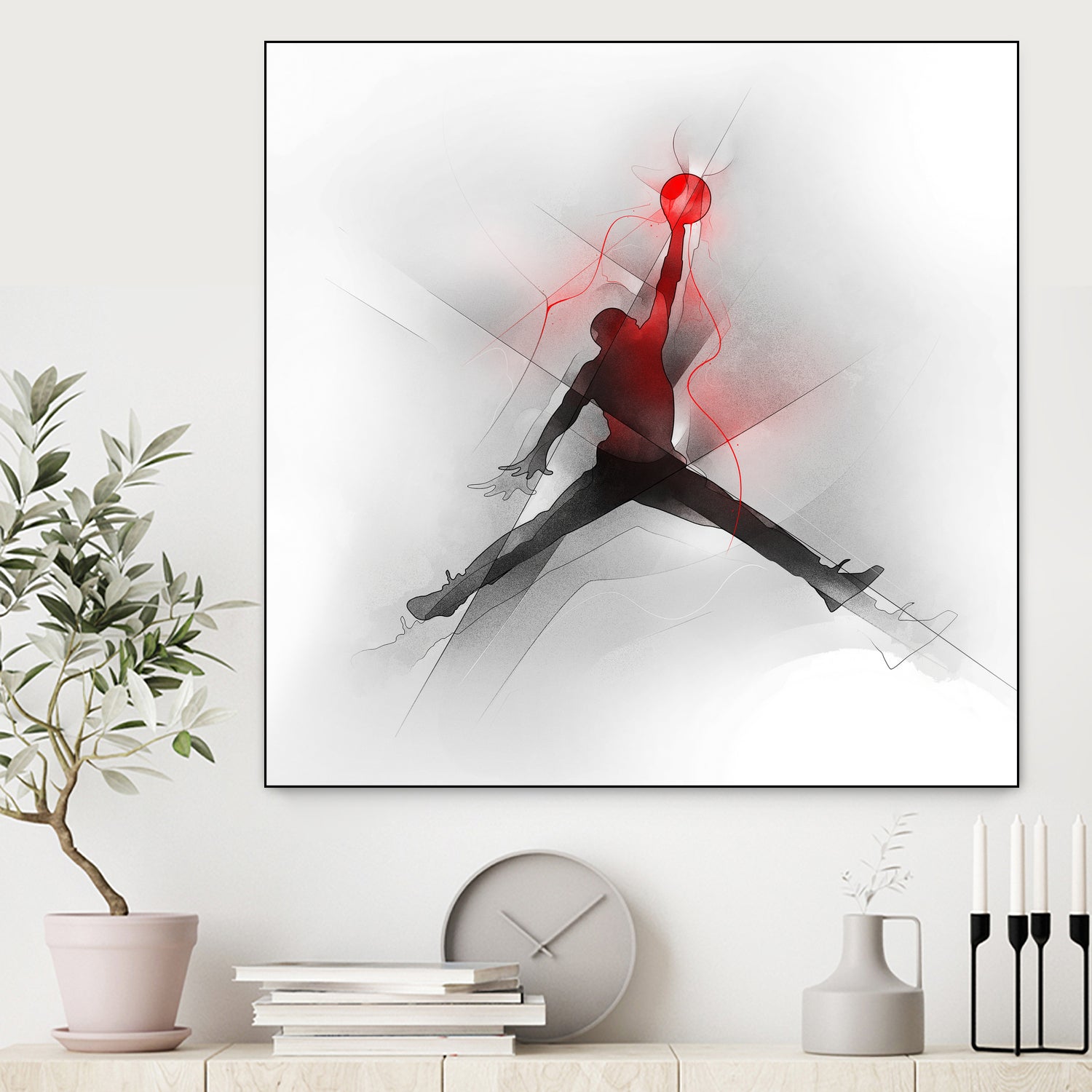 Jumpman Illustration by Francesco Scura on GIANT ART - red digital painting