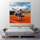 The Tennis Player by José Luis Guerrero on GIANT ART - blue photo manipulation