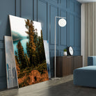 Pine tree with lake scenic at Emerald Bay Lake Tahoe by sutee monchitnukul on GIANT ART - orange photo manipulation