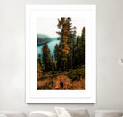 Pine tree with lake scenic at Emerald Bay Lake Tahoe by sutee monchitnukul on GIANT ART - orange photo manipulation