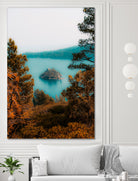 Beautiful island view at Emerald Bay Lake Tahoe California by sutee monchitnukul on GIANT ART - blue photo manipulation