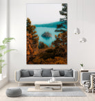 Beautiful island view at Emerald Bay Lake Tahoe California by sutee monchitnukul on GIANT ART - blue photo manipulation