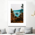 Beautiful island view at Emerald Bay Lake Tahoe California by sutee monchitnukul on GIANT ART - blue photo manipulation