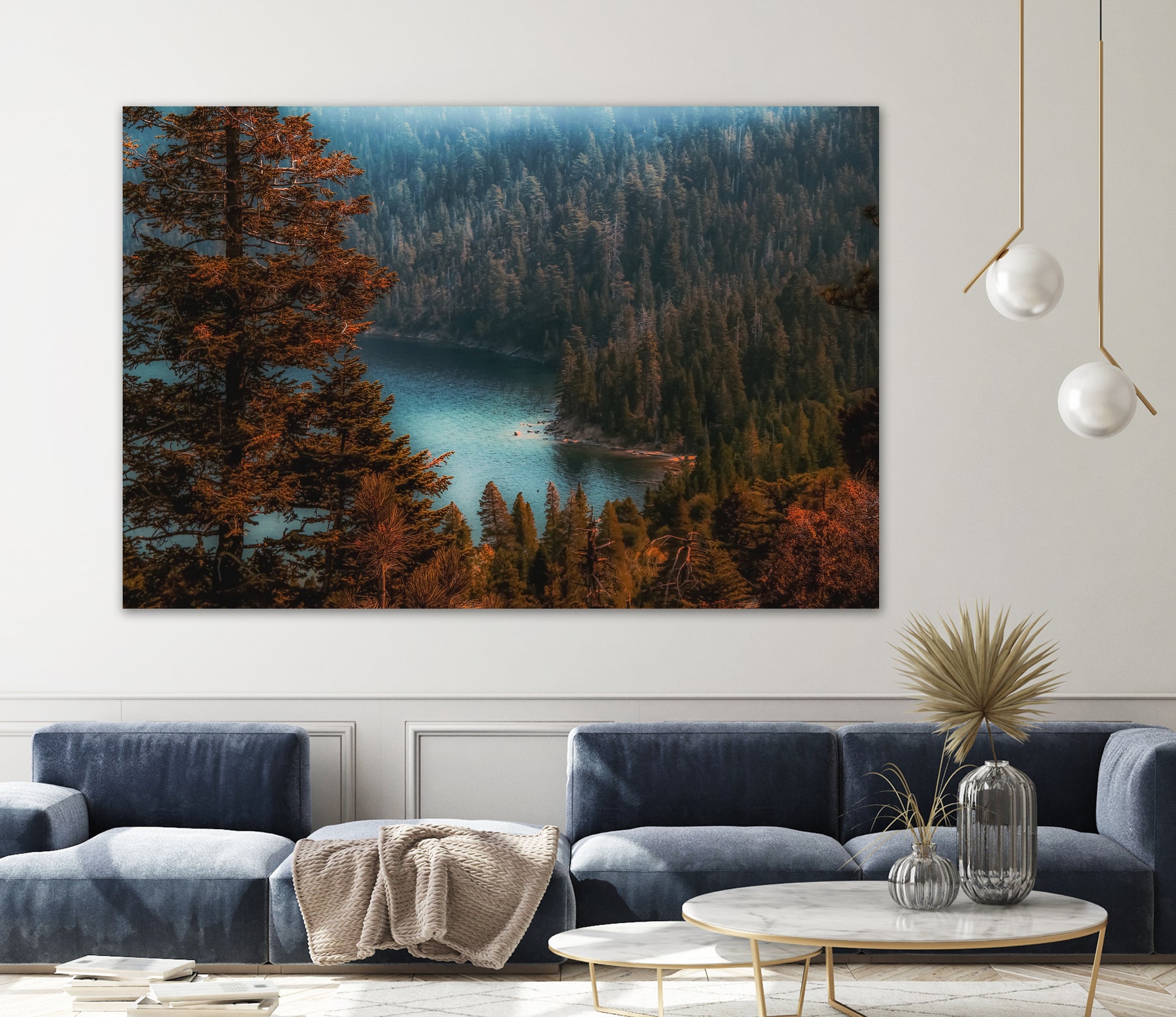 pine tree at Emerald Bay Lake Tahoe California USA by sutee monchitnukul on GIANT ART - red photo manipulation