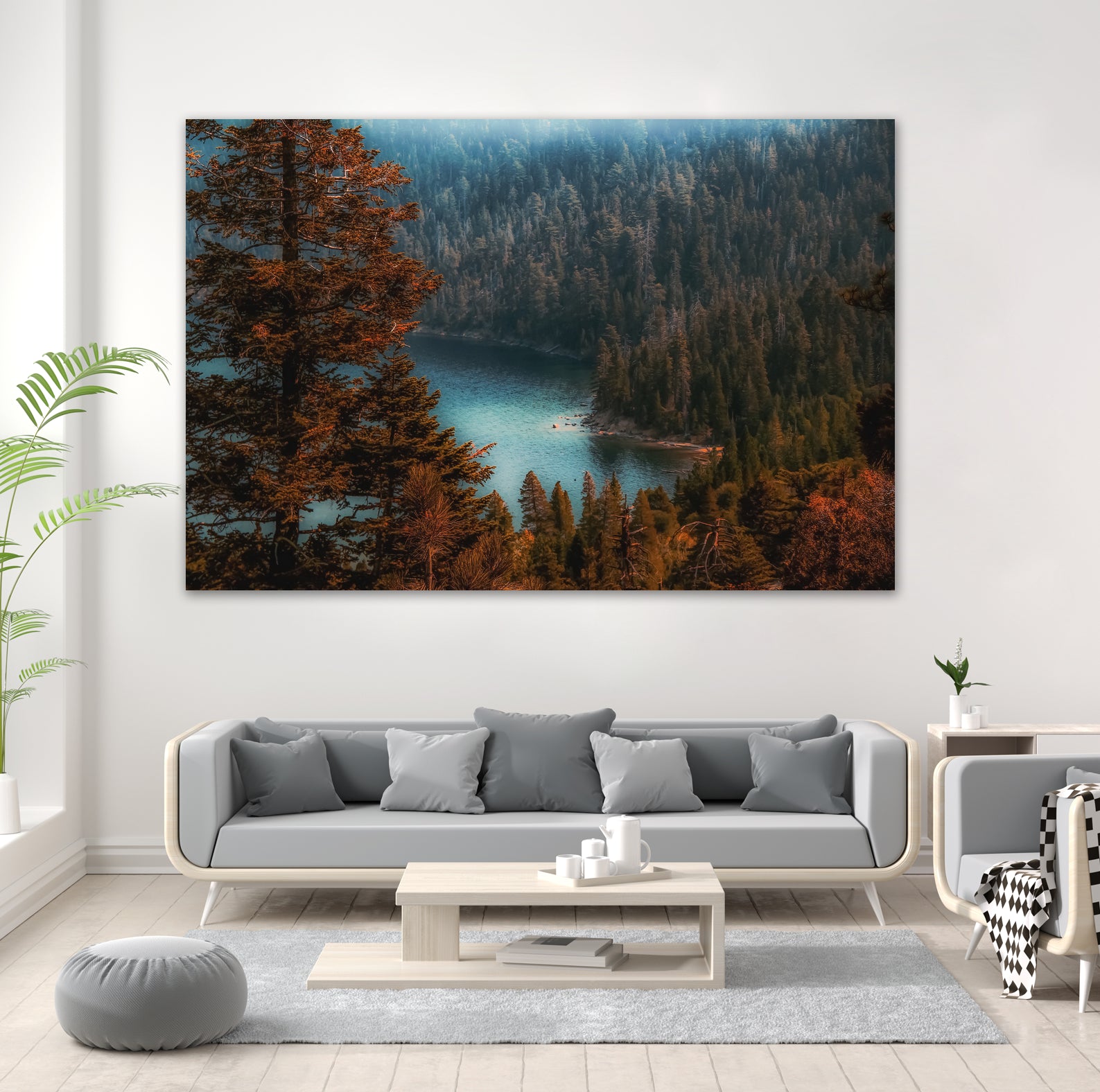 pine tree at Emerald Bay Lake Tahoe California USA by sutee monchitnukul on GIANT ART - red photo manipulation