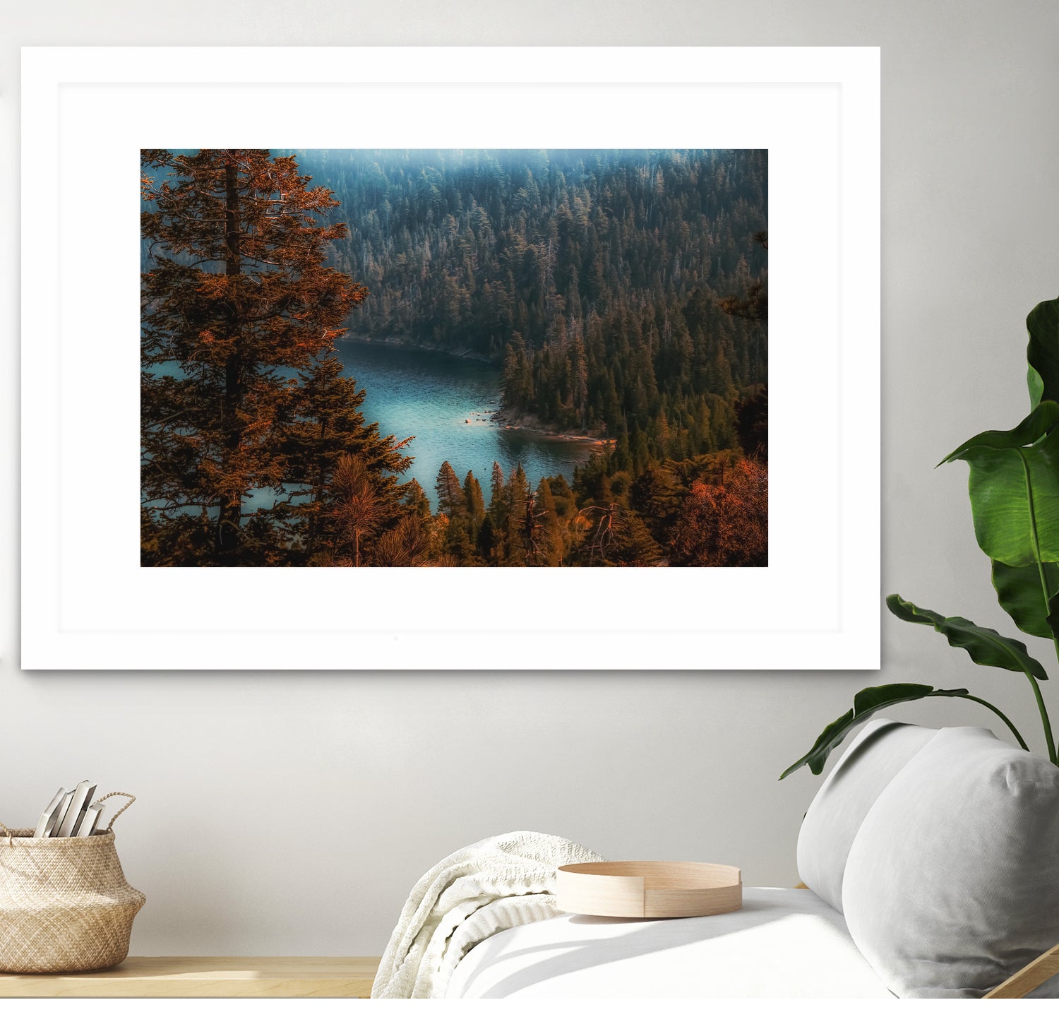 pine tree at Emerald Bay Lake Tahoe California USA by sutee monchitnukul on GIANT ART - red photo manipulation