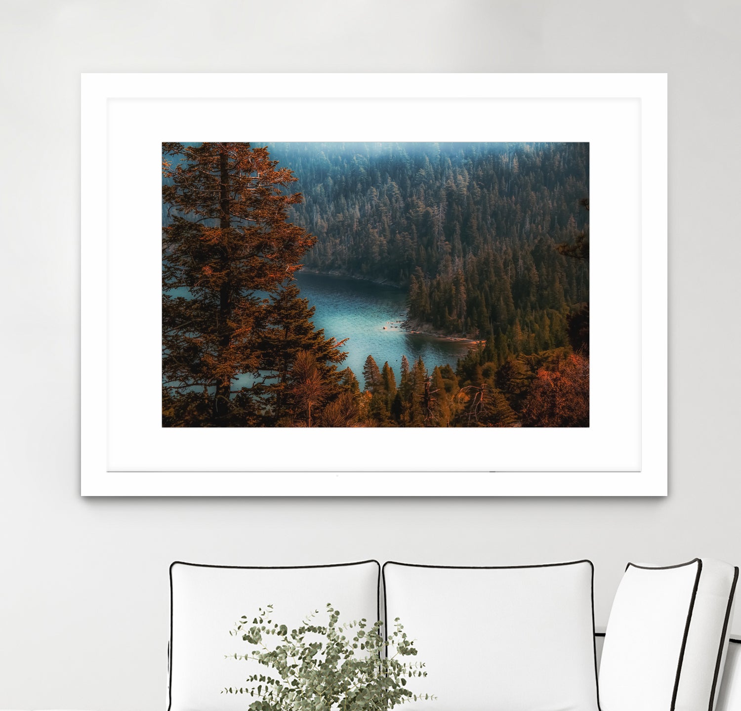 pine tree at Emerald Bay Lake Tahoe California USA by sutee monchitnukul on GIANT ART - red photo manipulation