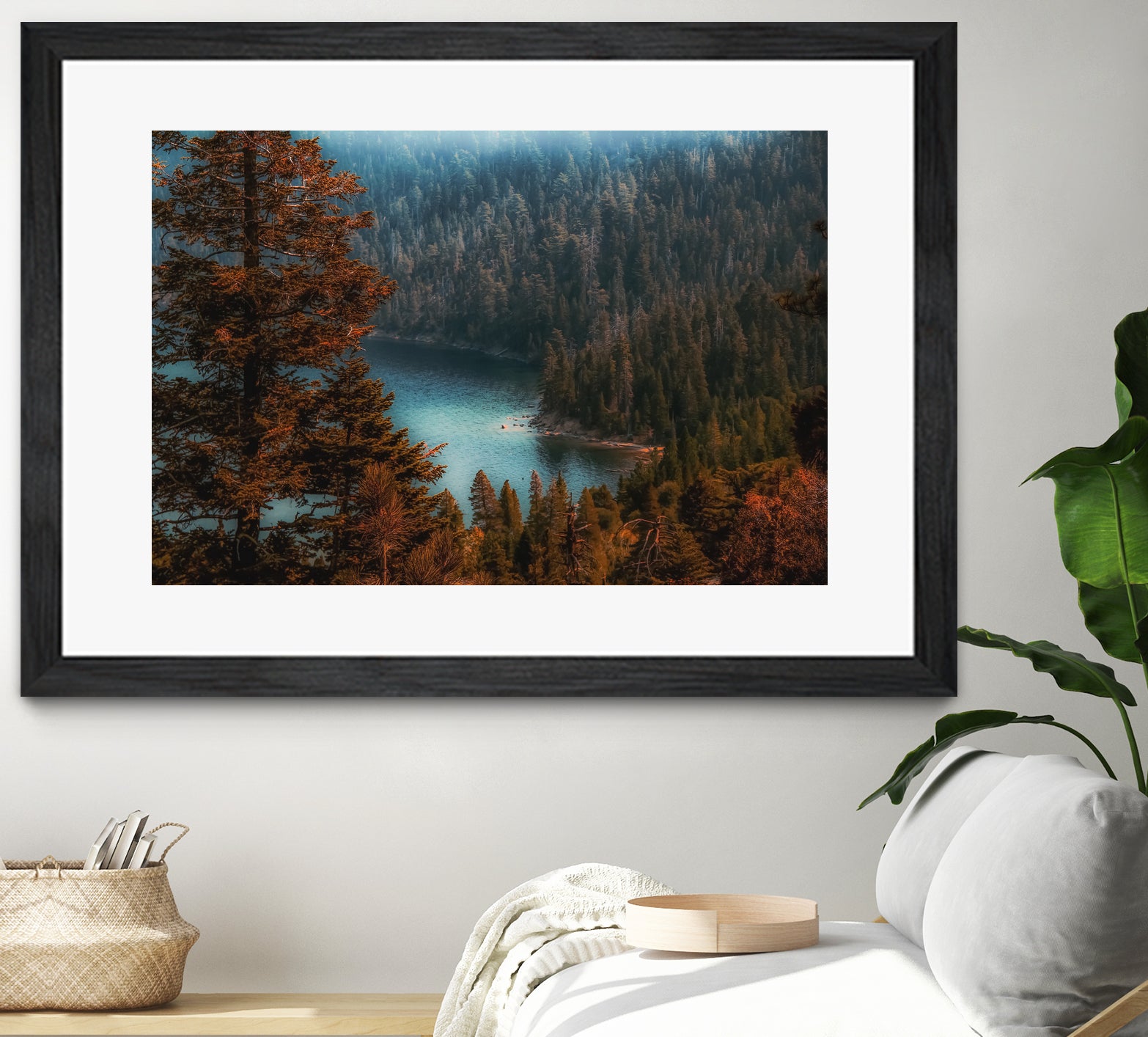 pine tree at Emerald Bay Lake Tahoe California USA by sutee monchitnukul on GIANT ART - red photo manipulation