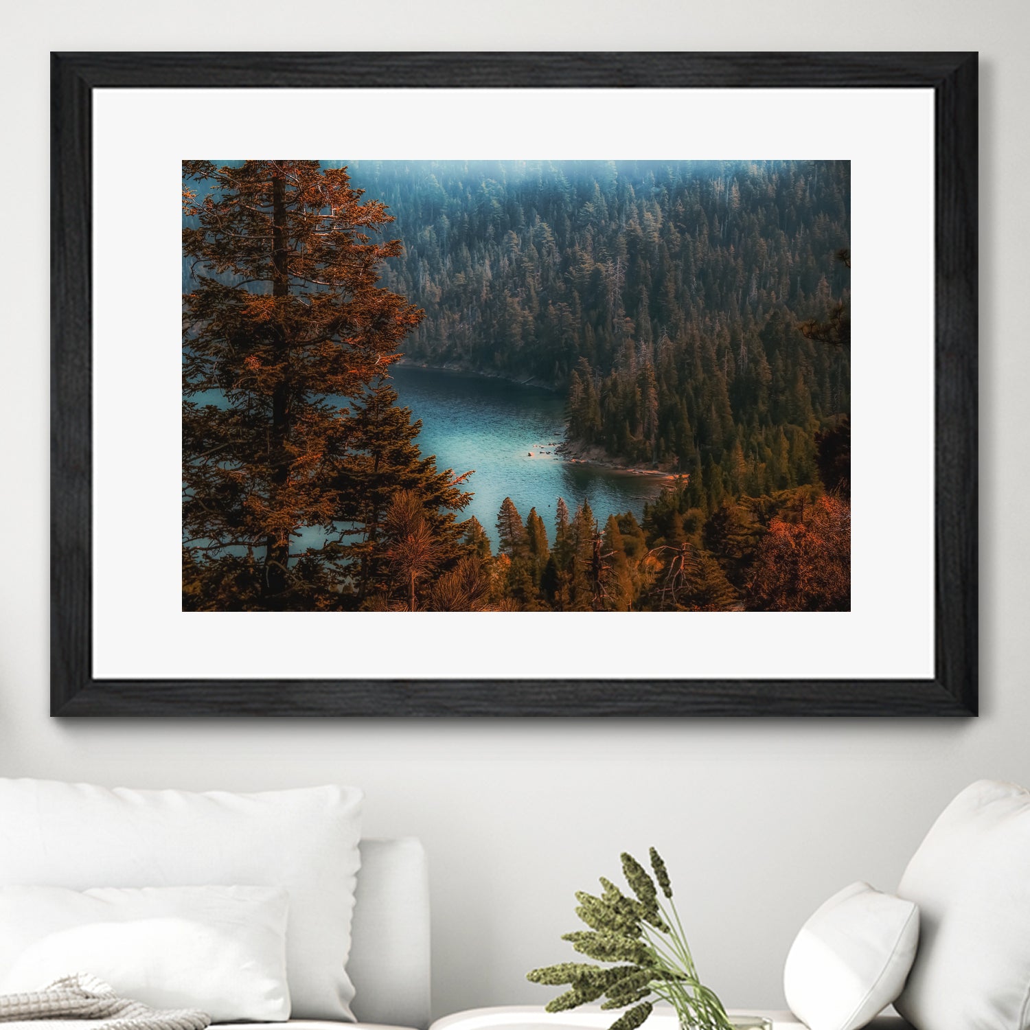 pine tree at Emerald Bay Lake Tahoe California USA by sutee monchitnukul on GIANT ART - red photo manipulation