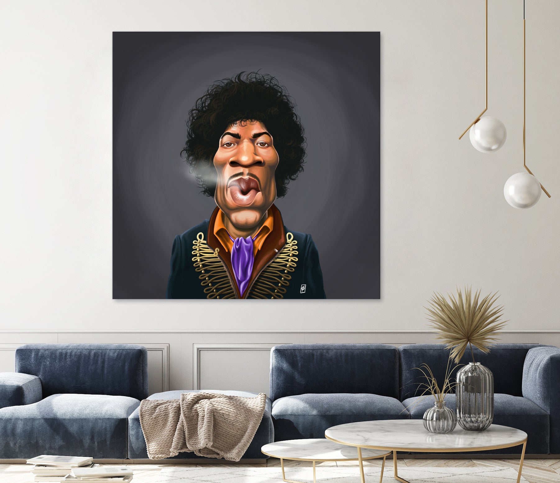 Jimi Hendrix by Rob Snow on GIANT ART - brown digital painting