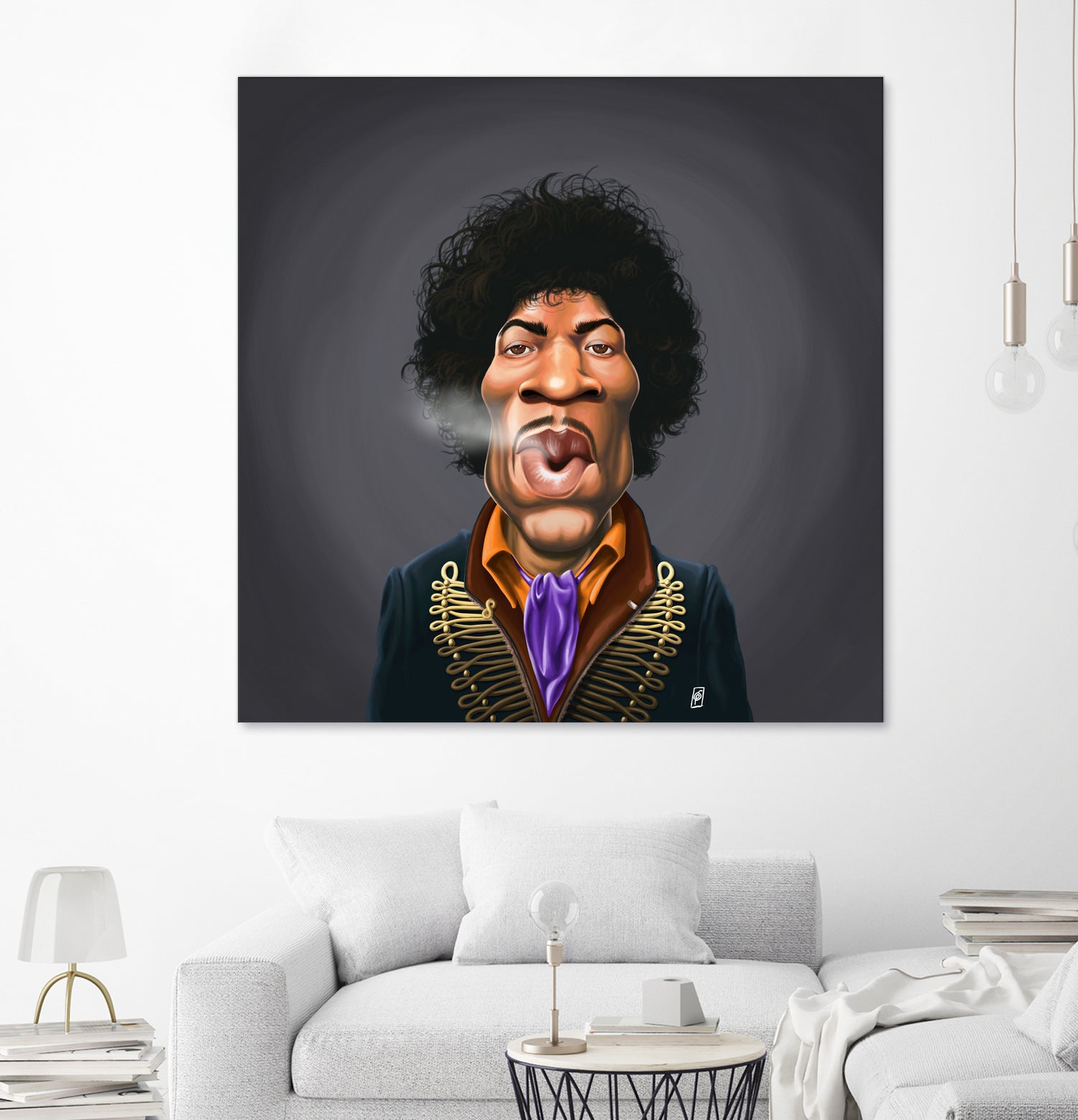 Jimi Hendrix by Rob Snow on GIANT ART - brown digital painting