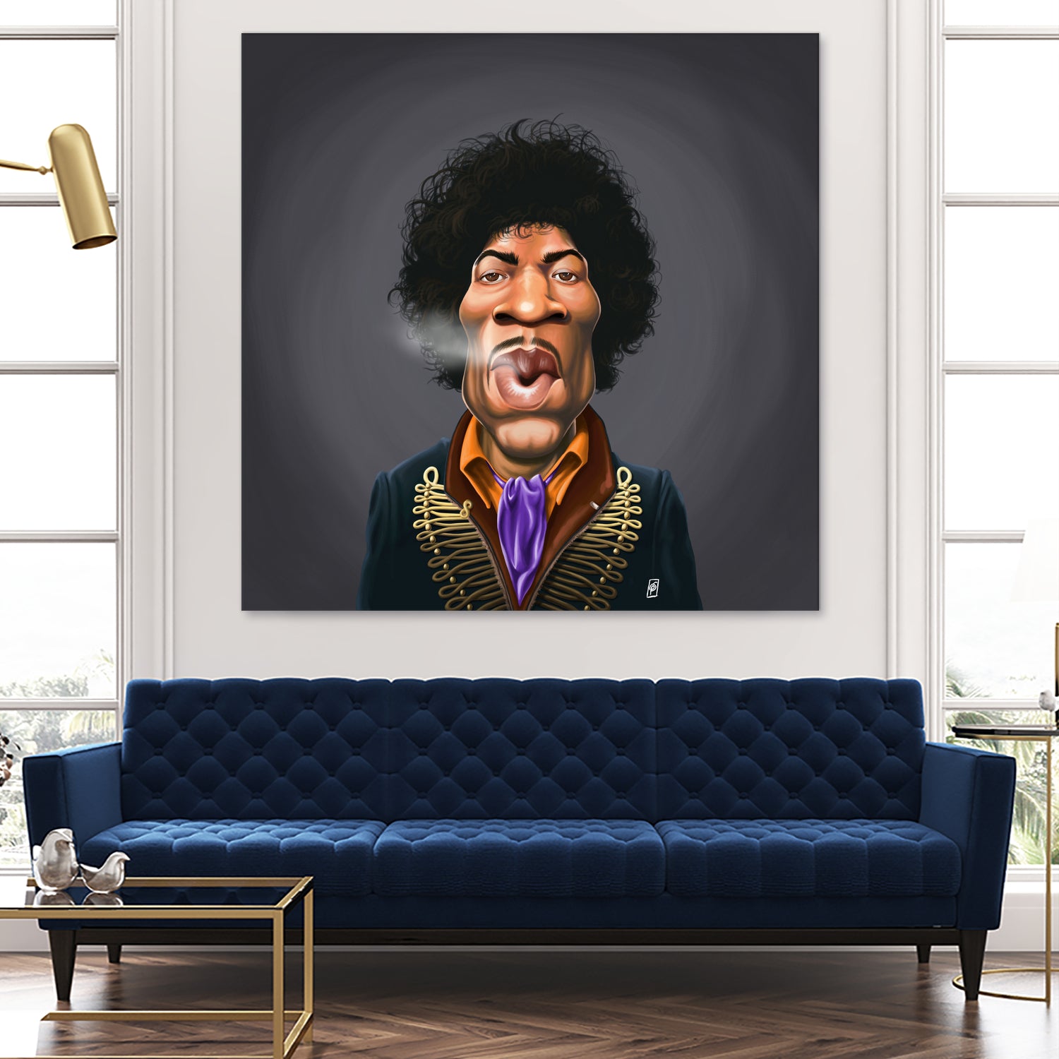 Jimi Hendrix by Rob Snow on GIANT ART - brown digital painting