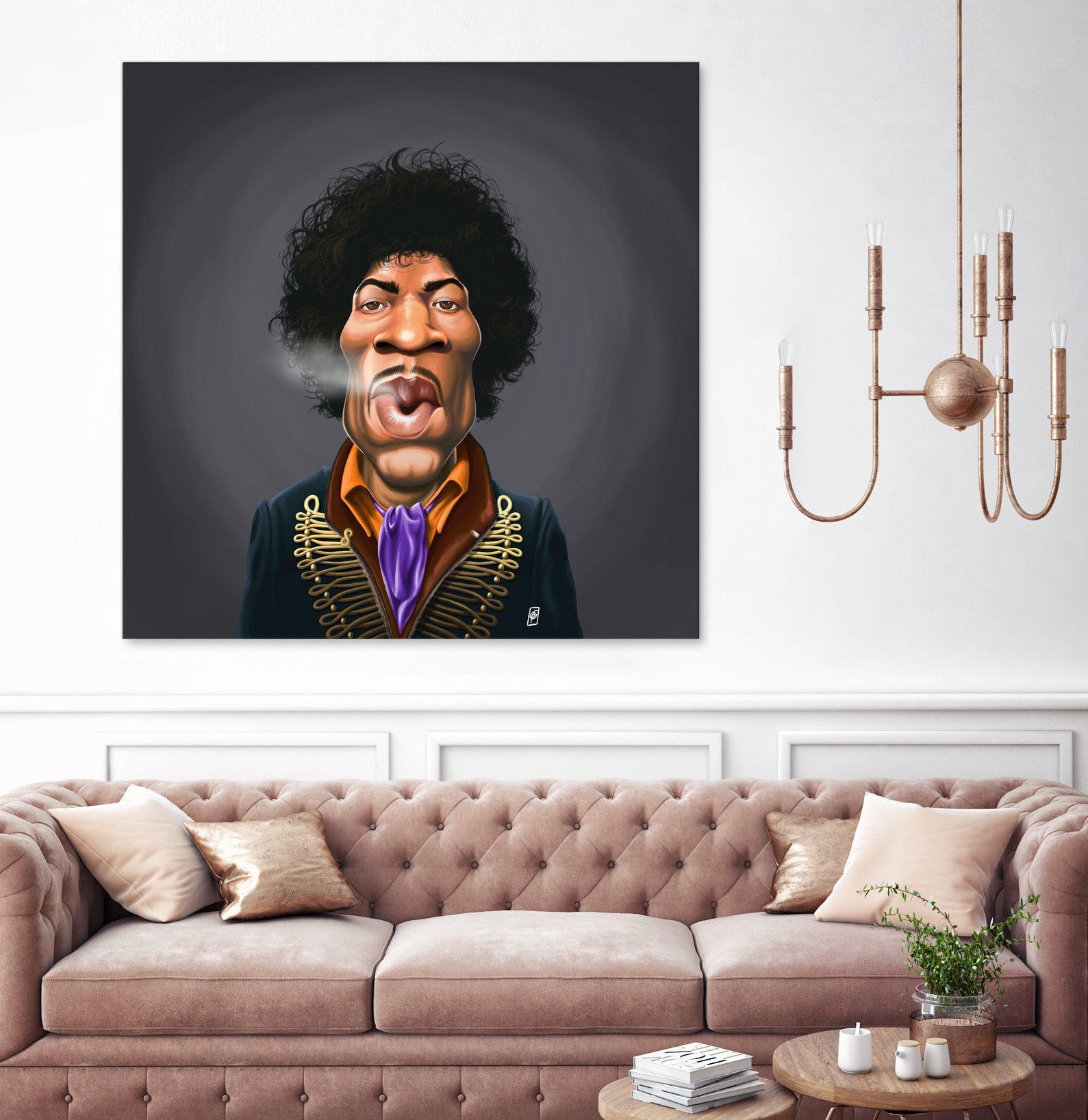 Jimi Hendrix by Rob Snow on GIANT ART - brown digital painting