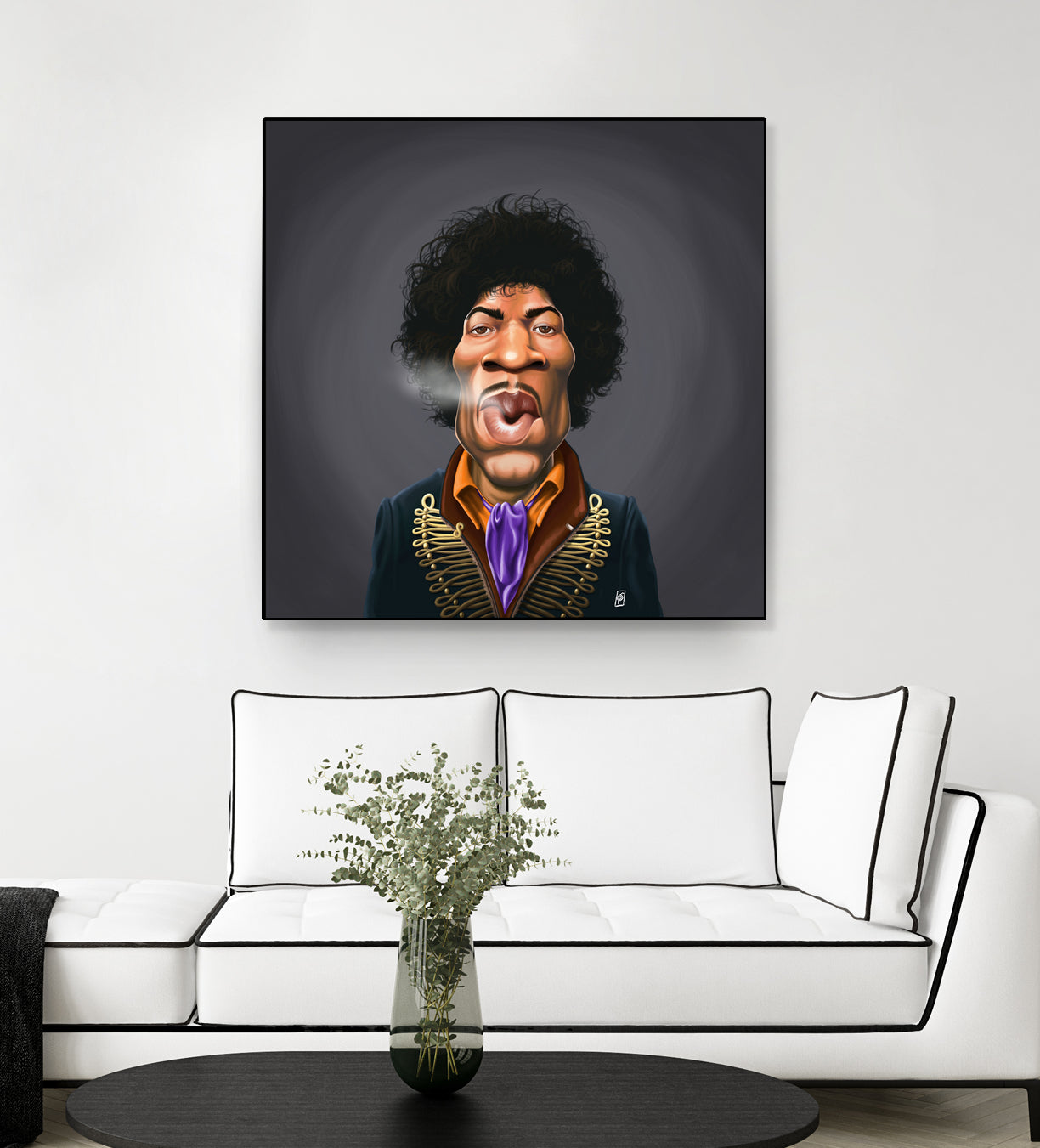 Jimi Hendrix by Rob Snow on GIANT ART - brown digital painting