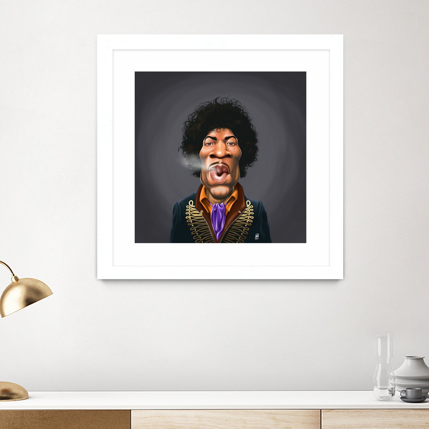 Jimi Hendrix by Rob Snow on GIANT ART - brown digital painting