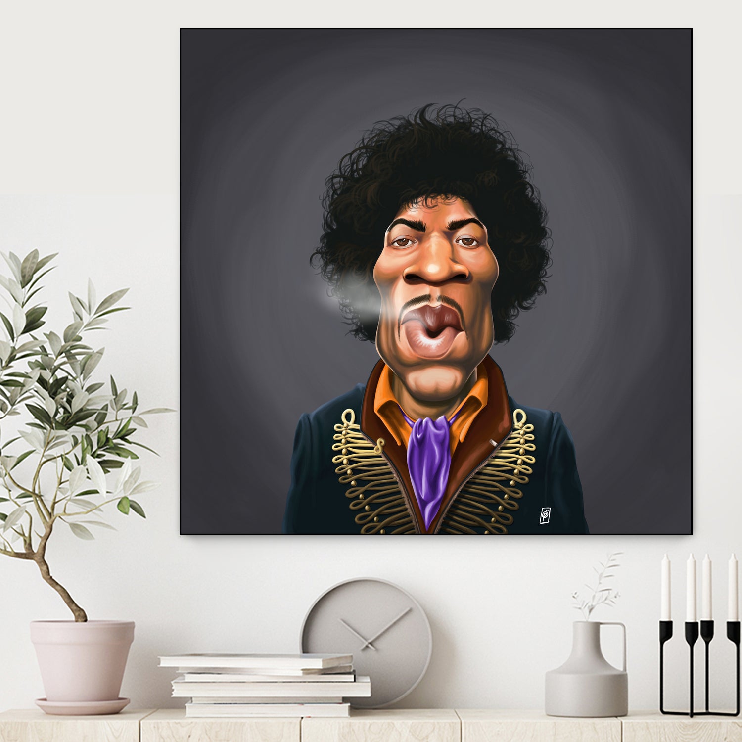 Jimi Hendrix by Rob Snow on GIANT ART - brown digital painting