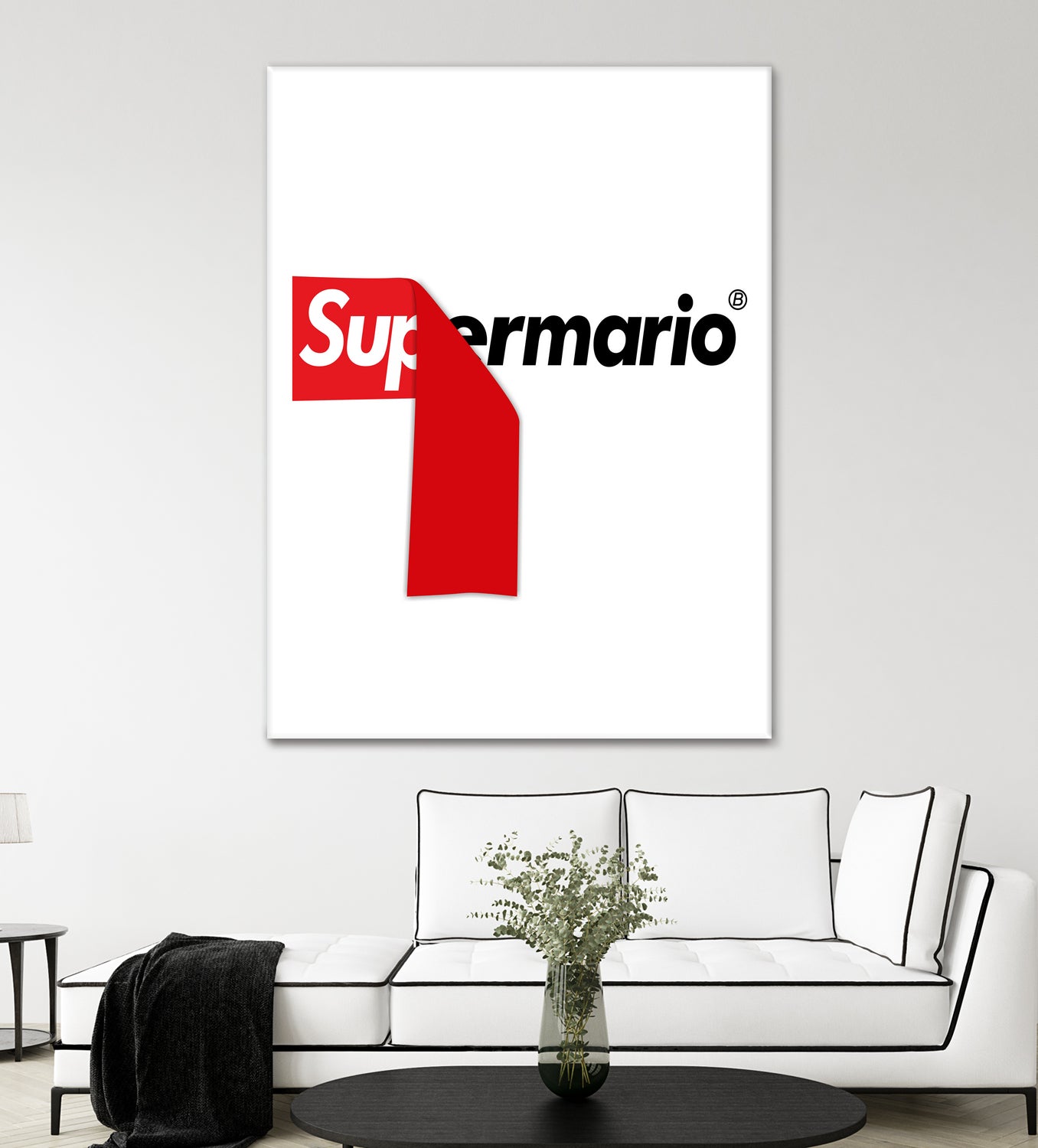 Supreme Mario by Rogelio I Luis on GIANT ART - white typography