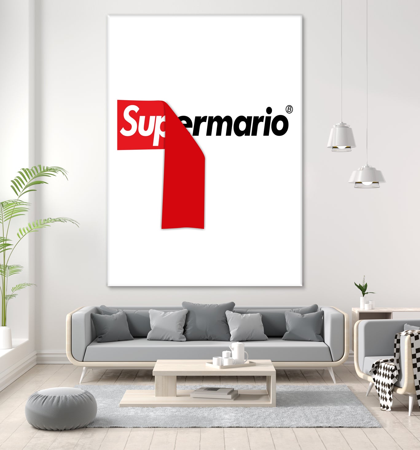 Supreme Mario by Rogelio I Luis on GIANT ART - white typography