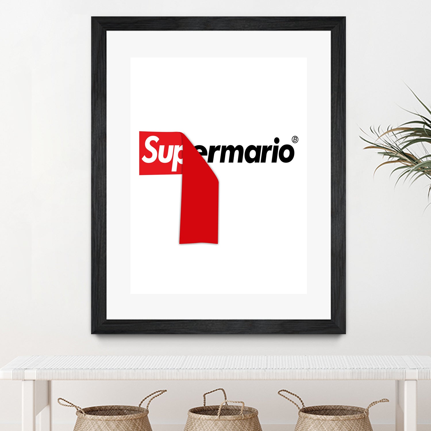 Supreme Mario by Rogelio I Luis on GIANT ART - white typography