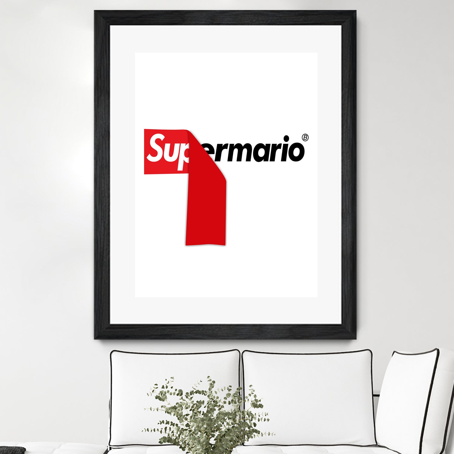 Supreme Mario by Rogelio I Luis on GIANT ART - white typography