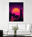 Retrowave City sunset by Muhammad Daffa Umar on GIANT ART - white photo illustration