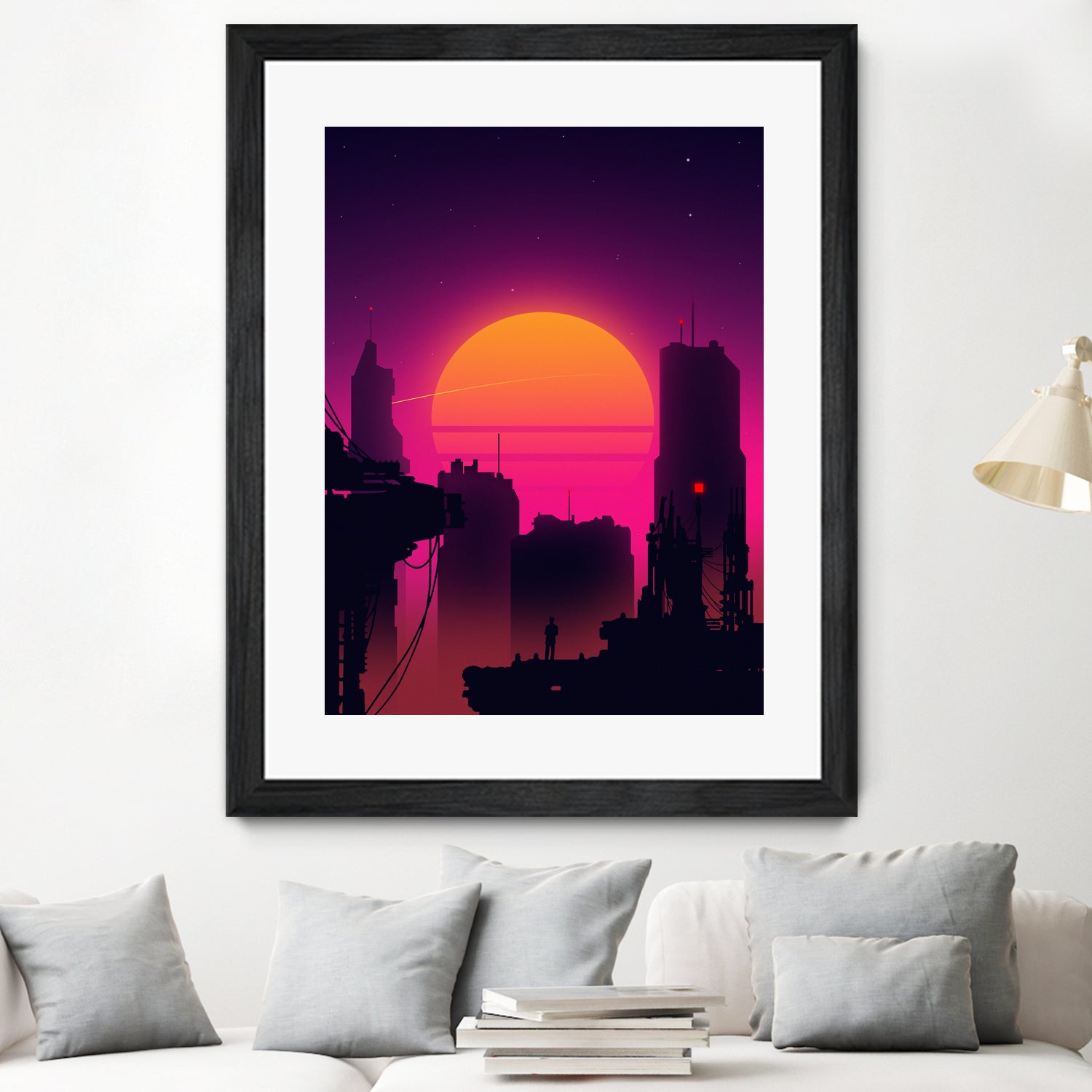 Retrowave City sunset by Muhammad Daffa Umar on GIANT ART - white photo illustration