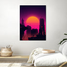 Retrowave City sunset by Muhammad Daffa Umar on GIANT ART - white photo illustration