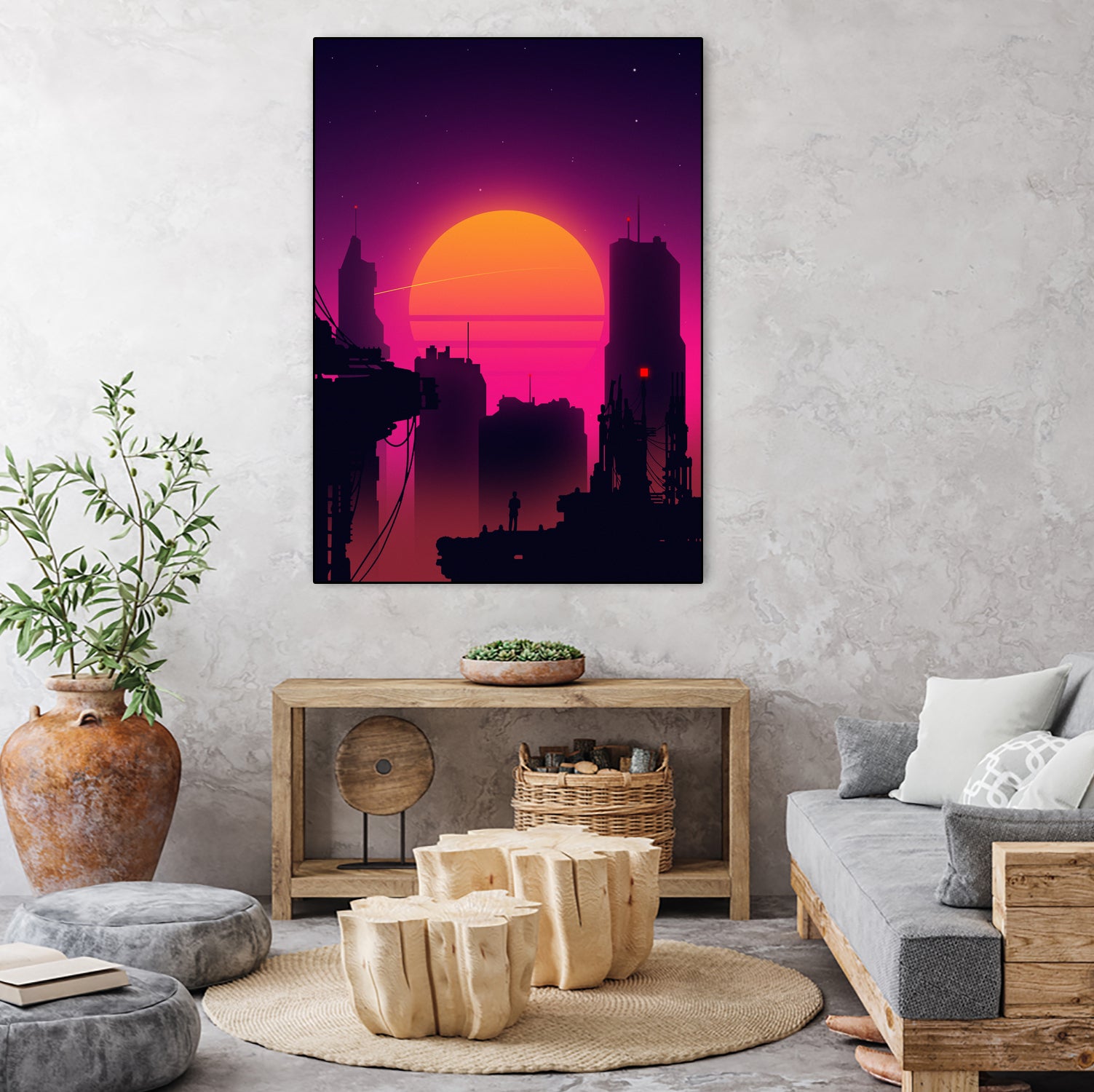 Retrowave City sunset by Muhammad Daffa Umar on GIANT ART - white photo illustration