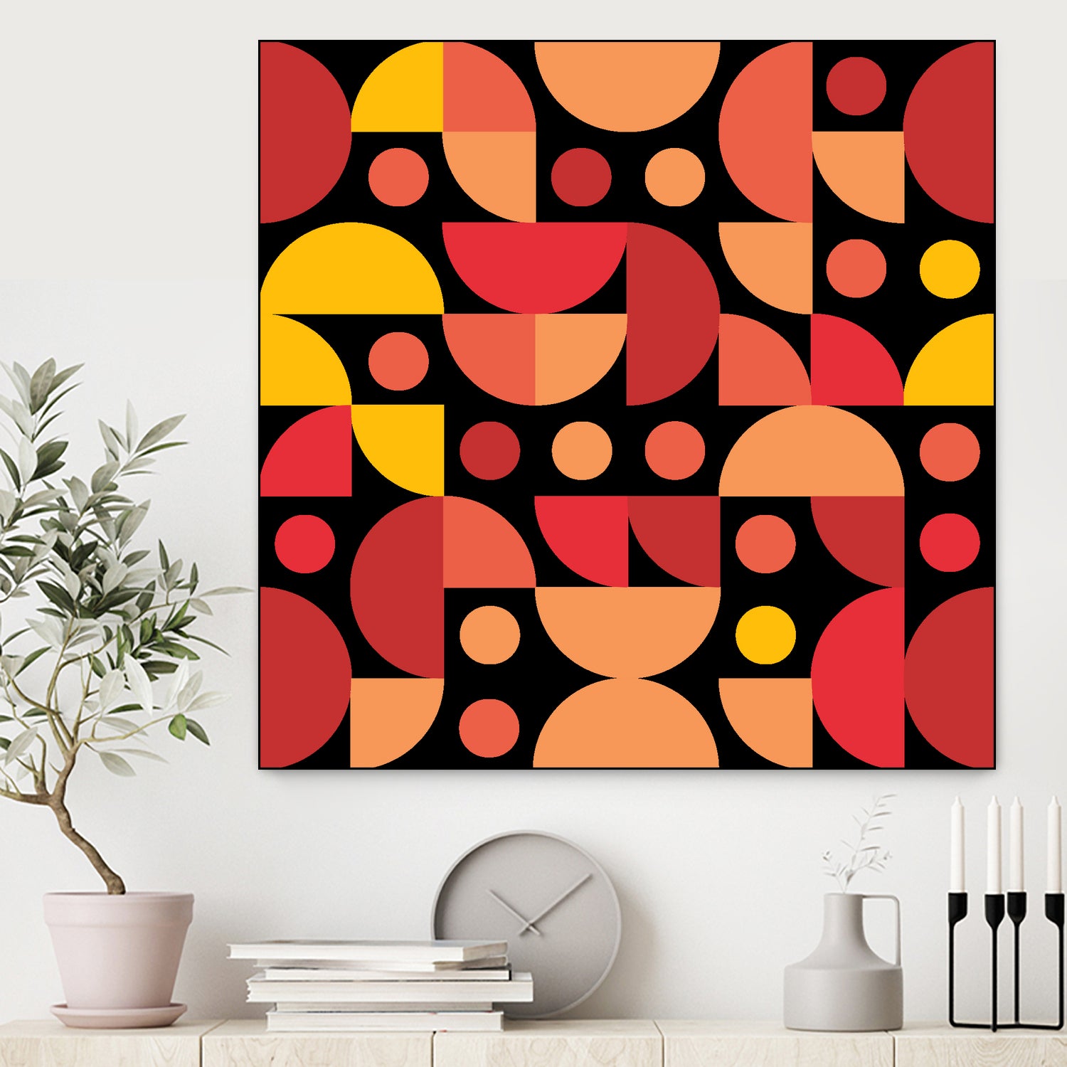 Funky Retro Pattern warm colours by Tal Hayoun on GIANT ART - red vector illustration