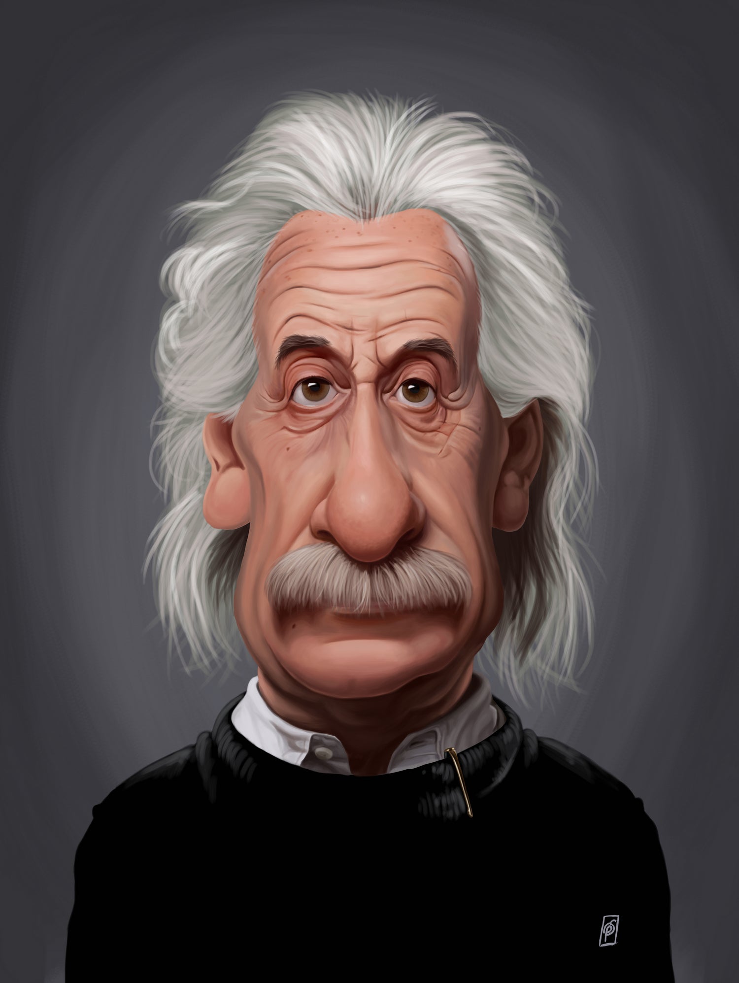 Albert Einstein by Rob Snow on GIANT ART - black digital painting