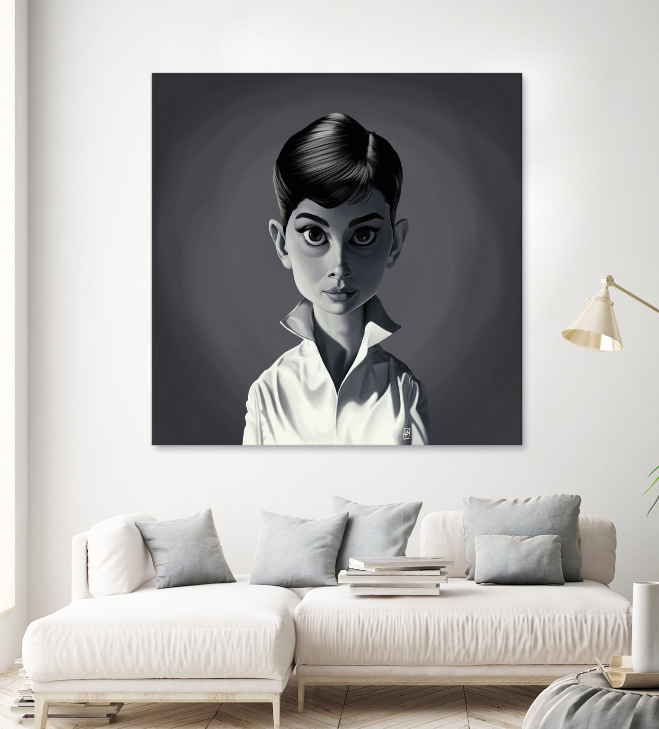 Audrey Hepburn by Rob Snow on GIANT ART - gray digital painting